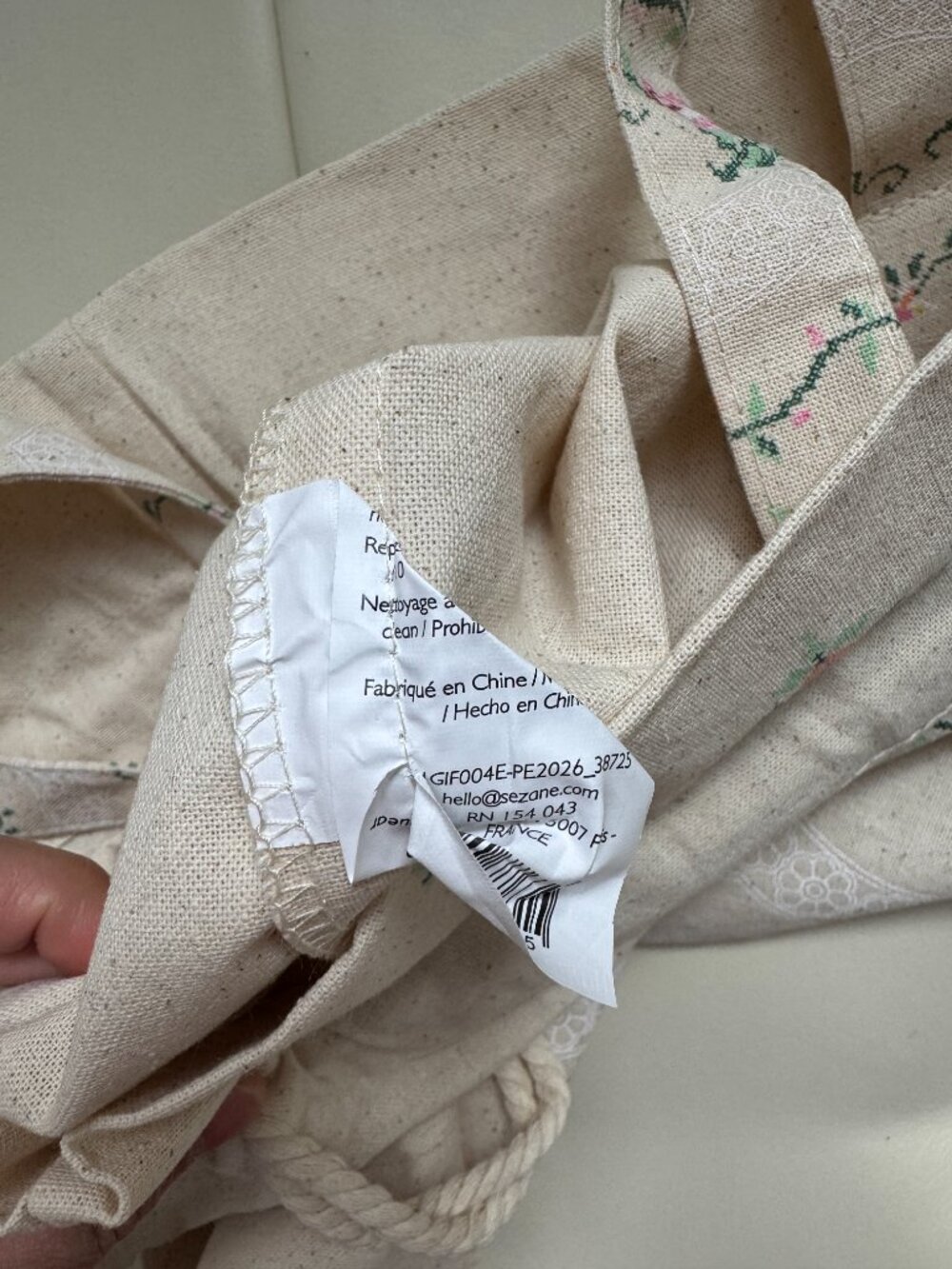 Sézane x Sea New York limited edition embroidery floral drawstring tote bag NWOT - Picture 7 of 7